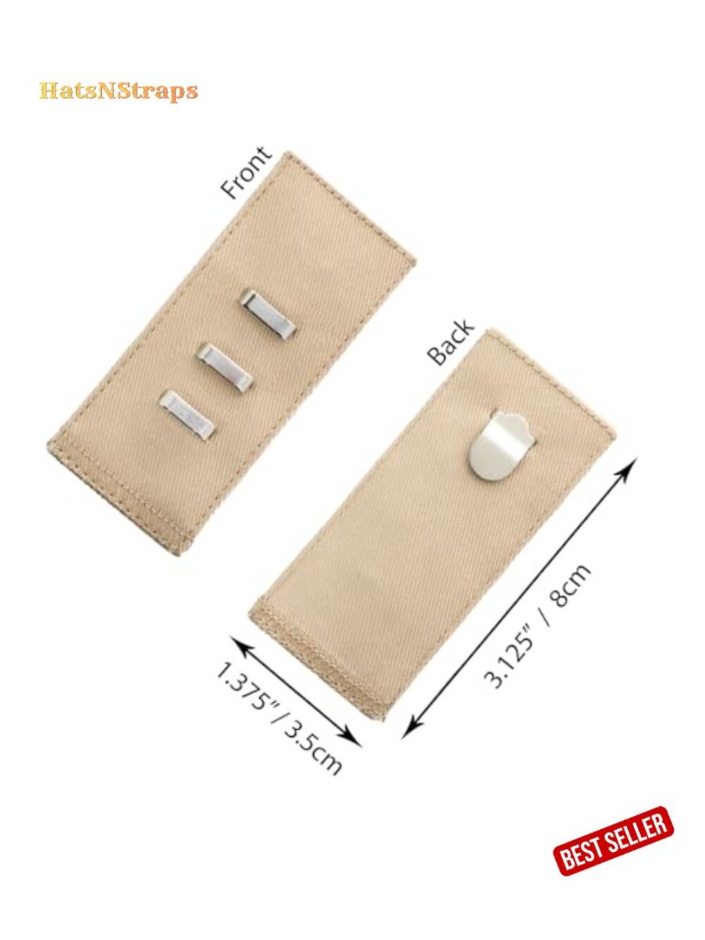 Cotton Waist Extender for Pants, Adjustable 1/2 to 2.5 Inches, 5 Pack, No Sew - Picture 3 of 6